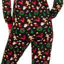 Tipsy Elves Matching Christmas PJs - Classic Lapel Couples Pajama Sets for Men and Women (X-Large, Cookie Cutter (Black))