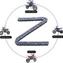 KAMIER T8F Drive Chain 134 Links Heavy Duty for 49cc 50cc 2-Stroke GB Syx Moto Holeshot Metotec Xtreme X-pro SSR Coolster Kids Pit Dirt Bike 43cc 47cc Mini ATV Quad Super Pocket Rocket Bike Moto Parts