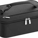 Small Lunch Box Insulated Lunch Bag for Women Men, Bento Kids Lunch Box, Compact Portable Thermal Meal Cooler Bags with Buckle Handle for Work & School, Black