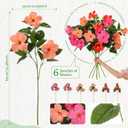 Hotop 6 Pack Artificial Hibiscus Flowers 33"x13" Silk & Plastic Tropical Bouquets Lifelike Blooms with Bendable Stems Faux Hawaiian Flowers for Home Living Room Wedding Patio (Mixed)
