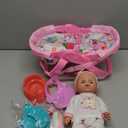 SMILESSKIDDO 14" Baby Doll with Washable Dolls Accessories, Lifelike Soft Babydoll Pretend Play Includes Carrier Bassinet Bed, Doll Clothes, Feeding Set, Gift Idea for Girls 1 2 3+ Year Old
