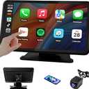 Haudio 7" Portable Car Radio with Wireless Apple CarPlay & Android Auto, Suitable for Almost All Vehicle Types Such as Pickup Trucks, Sedans,Backup Camera|GPS Navigation|Car Accessories