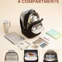 LOVEVOOK Laptop Backpack for Women with Giant Tumbler Holder 15.6 inch,Designer Travel Backpack Laptop Bag College Backpack,Quilted Work Nurse Teacher Backpack Purse Computer Bag Casual Daypack, Black