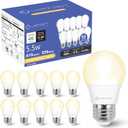 LED Refrigerator Light Bulb 10 Pack, Warmwhite 3000K 120V 40W Equivalent Appliance Bulb, A15 5.5W E26 Base Waterproof Dimmable Fridge Light Bulbs for Freezer Home Lighting, Small Light Bulb, UL Listed