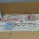 Baby Bassinet Bedside Crib, 3-in-1 Baby Bassinet Bedside Sleeper with Mattress and Soft, Breathable Sheet, Full-Mesh Sides, 6-Height Adjustable, Stable and Secure Crib for Newborns (Wood Grain Legs + Beige Bed)