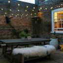 Solar String Lights, Waterproof and Shatterproof LED Outdoor Solar Light with 25 G40 Bulbs, 27 Ft Long Umbrella Sting Lights Patio Lights