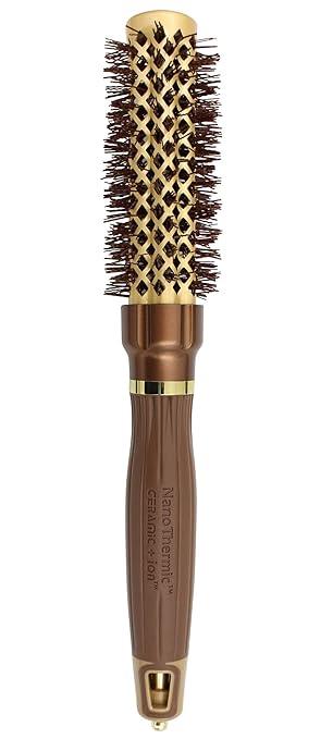 Olivia Garden NanoThermic PowerGrip Thermal Round Hair Brush - Not Electrical - Ceramic Blowout Brush for Medium to Thick Hair, Size: (1")