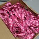 25 Pack Volunteer Lanyard with PVC Plastic Card Pass Volunteer Identification ID Badges Bulk Breakaway Lanyard for Activity, Fundraising, Church, School, Events(Pink)