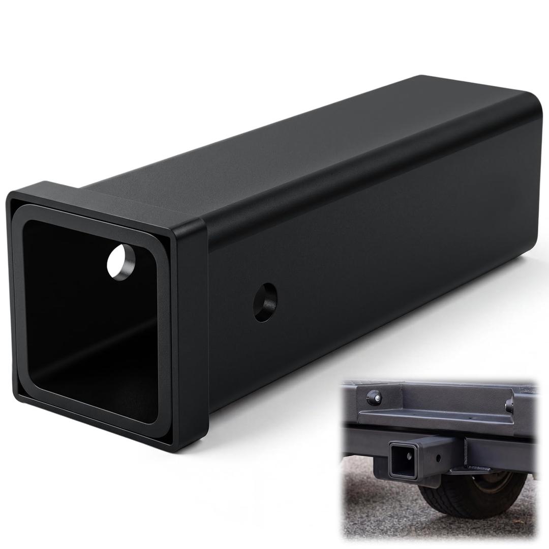 Outus 2 x 48 Inch Trailer Hitch Weld on Receiver Tube Steel Hitch Adapter Combo Bar with Reinforced Collar 5/8" Pin Hole Heavy Duty Towing Receiver Tubing for DIY Trailer Truck Cargo Carrier, Black