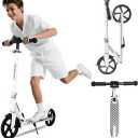 Nattork Scooter for Kids 6+, Teens and Adults- Adjustable Height Folding Kick Scooter with Large Sturdy Wheels for a Smooth Ride, Lightweight, Anti-Shock Suspension for Boys and Girls