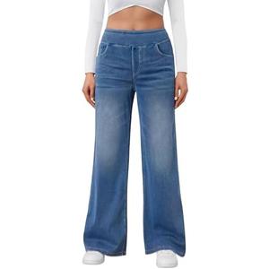 Trendy Queen Jeans for Women Wide Leg High Waisted Stretchy Straight Baggy Jeans Fashion Denim Fall Pants 2025 , size large