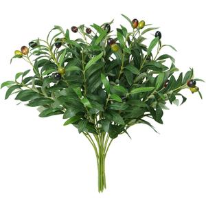 Faux Olive Branches, 18''Artificial Olive Stems,Perfect Greenery for Vase,Greenery for Centerpieces,Coffee Table,Home Decoration for Dining Room & Living Room,6pcs