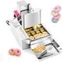 VEVOR Commercial Automatic Donuts Machine, 4 Rows Donuts Making Equipment, 240 pcs/hour Electric High Power Doughnut Maker, Stainless Steel Frying Auto Fryer, with Intelligent Control