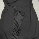 DKNY Women's Side Ruche with Ruffle Drape Skirt A-Line Dress, Black, XXL