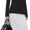 OMKAGI Off the Shoulder Fall Sweaters for Women Trendy Slim Fit Ribbed Knit Long Sleeve Top (Black, M)