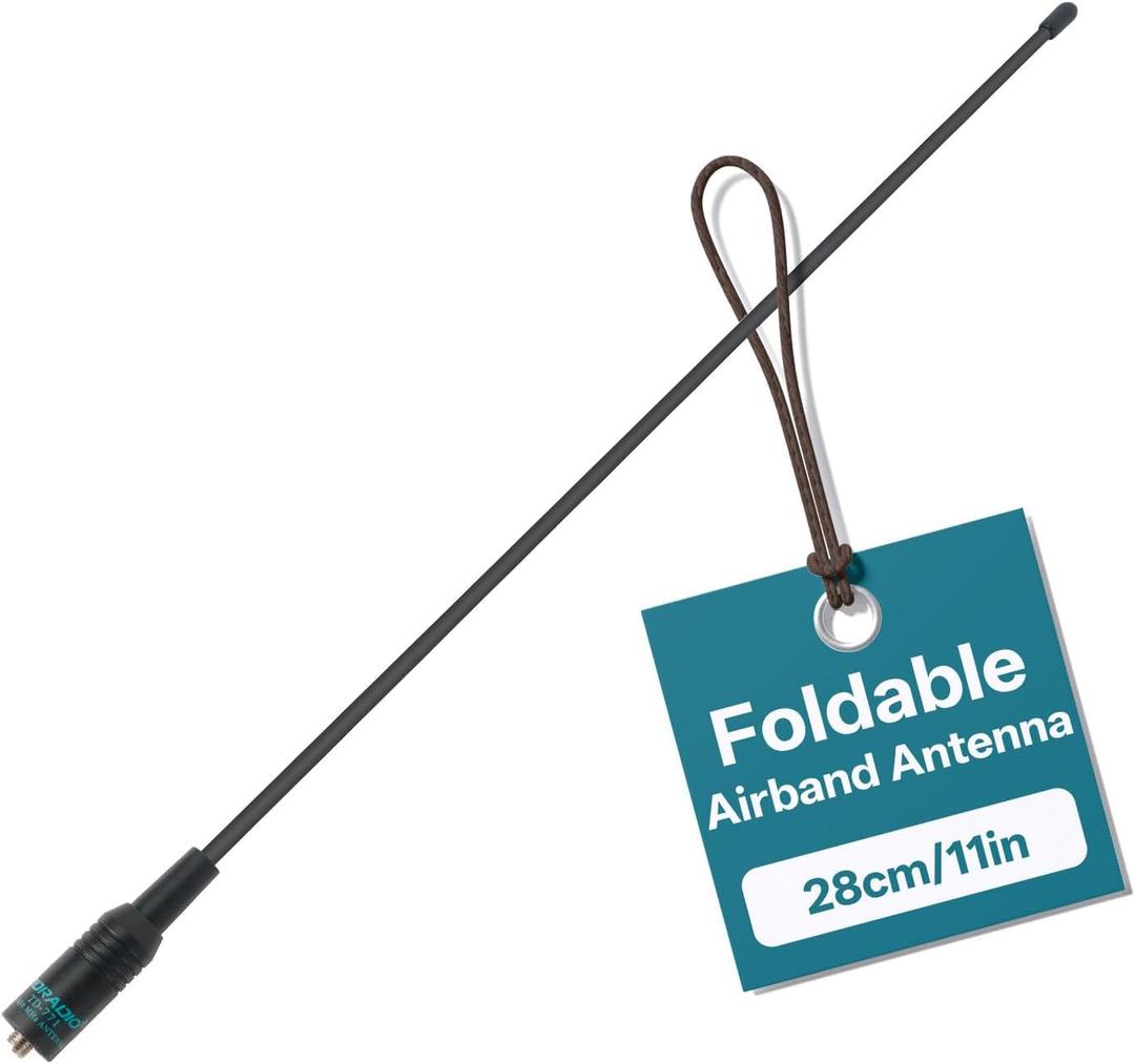 TIDRADIO 11-in AirBand Antenna 120/300MHz | SMA-Female Connector | Compatible with BAOFENG UV-5R Mini, UV-32,DM-32,F8HP PRO,5RM,5RH PRO,K5PLUS,TD-H3 Plus Walkie Talkies | Enhanced Airband Signal