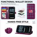 TUCCH Detachable Case Wallet for iPhone 17 Pro (6.3") 2025, Wrist Strap | 4 Card Slots RFID Blocking | Wireless Charging | Stand | 2-in-1 Magnetic | PU Leather | Shockproof Folio Cover | Plum Purple