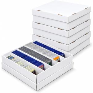3 Pack Trading Card Storage Box - 5 Rows Graded Card Case holds 220 PSA Slab Cards, Cardboard Holder Organizer Boxes with Dividers for Sport Cards
