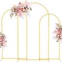 Putros Metal Arch Stand Gold Wedding Chiara Backdrop Stand Set of 3 (7.2FT,6.6FT,6FT) Square Arched Frame for Birthday Party Decoration