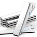 8 Pack Magnets, Caturledas Heavy Duty Strong Rare Earth Neodymium Magnets with Double Sided Adhesive, Rectangular Bar Magnetic Strip for Fridge Kitchen Garage Office Science Craft, 60x10x3 mm, Silver