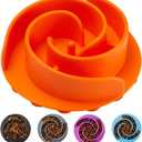 Slow Feeder Dog Bowls Insert, Animire Soft Silicone Slow Eating Dog Food Bowl for Small, Medium and Large Dogs, Compatible with Regular and Elevated Bowls (Rose)