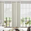 Cream Satin Polyester Curtains 96 Inch Long 2 Panel Set Grommet Elegant Floor to Ceiling Modern Curtain for Living Room, Thermal Blackout Darkening Drapes for Bedroom 52x96 In Length, Ivory Off White