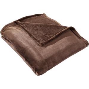 HYSEAS Flannel Fleece Throw Blanket Chocolate - Super Soft Plush Microfiber Solid Blanket for Couch, Bed, Chair, Sofa - Fuzzy Cozy Lightweight - 50x60 Inch