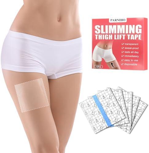 Parniho Thigh Lift Tape for Loose Skin, Instant Lift Patch for Legs Clear Adhesive Strips for Instantly Lift Loose Skin, Waterproof Sweatproof Body Tape for Women, 8 Pieces