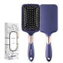 RHOS Hair Brush for Women & Men - Detangler With Nylon Bristles for Thick, Curly, Thin, Long, Wet & Dry Hair - Cushion Square Brush for Detangling, Smoothing (1 Pack-Purple)