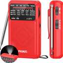 PRUNUS J-211 Portable Radio AM FM with USB Charging and AA Battery Operated, Transistor Radio, Strong Reception& Clear Speaker, Headphone Jack, Back Clip, Lanyard, Small radios Portable AM FM
