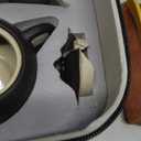 LURRIER Gongfu tea sets, Portable Ceramic TeaSet, Asian Tea sets for adult, Tea Gift sets, Grey leather case, Portable Travel Bag, Home, Gifting, Outdoor and Office(XBlack and White)