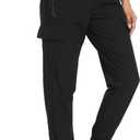 Women's Joggers with Pockets Lightweight - Water Resistant Cargo Athletic Pants for Hiking Running Camping Travel (3X-Large, Black)