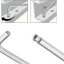 2 x 4 PCS 1/4" Ball End Allen Hex Key Wrench, SAE Internal Hexagonal, Wrench L Shaped Long Arm Repairing Tool, 40Cr