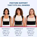 Fit Geno Posture Corrector for Women and Men - Adjustable Back Brace & Straightener for Scoliosis Hunchback Correction Back Pain Spine Corrector Back Support and Posture Trainer (X-Large) (Black, M)