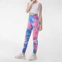 4 Pack Girls Printed Leggings Soft Yoga Pants Kids Tie-Dye Leggings (6-7 Years, Multicolor 2)