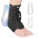 Ankle Brace for Sprained Ankle, Lace up Ankle Brace with 1Pair Metal and Plastic Support Bars, Ankle Stabilizer Brace for Men Women, Achilles Tendon Support Brace for Left Right, S