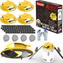 2025 New Upgraded Bucket Lid Mouse Trap-Metal Bait Cage-Auto Reset-5 Gallon Bucket Fit-Humane-Indoor Outdoor-Rat Trap (Yellow x 4 Sets, Extreme Value)