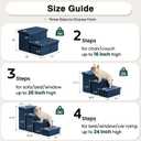 Love's cabin Dog Stairs for High Bed, Foldable Pet Stairs for Small Medium or Large Dogs Puppy with Storage for Bed or Couch, Cat Dog Steps Ramp with Zip up to 200 lbs, Navy Blue, 2 Steps