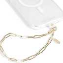 Case-Mate Phone Strap with Gold Metal Chain - Detachable Phone Lanyard, Hands-Free Wrist strap, Adjustable Phone Charm Grip, Accessory for Women - iPhone 14 Pro Max/ 13 Pro Max/ 12 Pro Max/ 11 - Gold