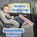 Inflatable Car Seat Foot Rest for Airplane or Toddler Bed for Air Plane (with Integrated Pump) (Grey)