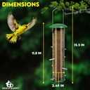 Finch Bird Feeder for Outdoors (16 Ports) Thistle & Nyjer Seed Hanging Feeder with 16 Ports and 8 Metal Perches, Chew-Proof Metal Design for Wild Birds