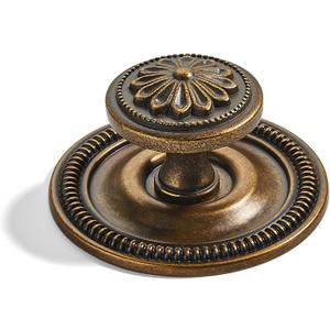 khtumeware 10 Pack 2.5 Inch Antique Brass Cabinet knobs with Backplate,Vintage Backplate for Drawer knobs, Bi-Fold Door Knobs