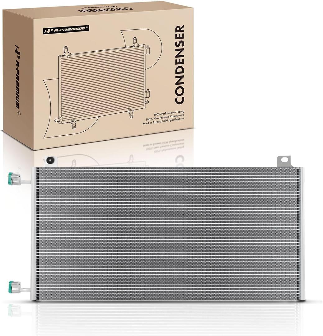 A-Premium Air Conditioning A/C Condenser Compatible with Chevrolet, GMC & Cadillac Models - Silverado 1500, Suburban 2500, Tahoe, Sierra 3500, Yukon, Escalade, H2