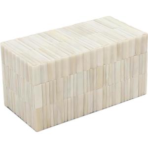 Handicrafts Home Decorative Organizer Box 10x5  Large Keepsake Box with Lid, Modern Decorative Storage Box, Bohemian Coffee Table Dcor, Jewelry & Memory Box, Decorative Accent Box for Home Dcor (IVORY-STEM)