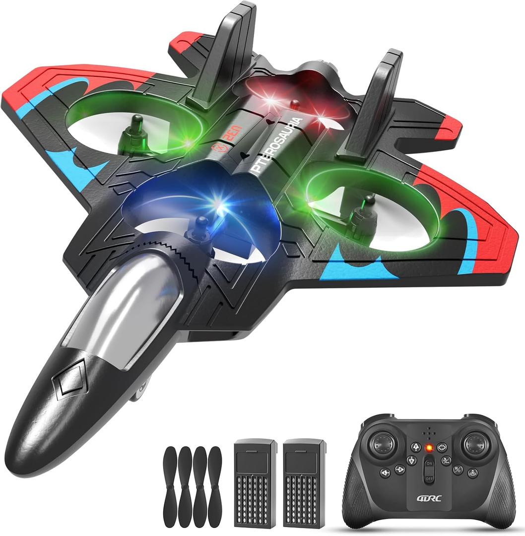 Foam Remote Control Airplanes, RC Planes for Kids Adults 8-16, RC Airplane Fighter Jet with Light, 360 Flip Fighter Jet Toys, Stunt Roll, Airplane Toy Gifts for Kids Boys