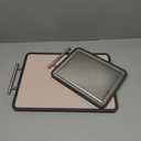 Stainless Steel Cutting Board 8x10" and 15x11", IDekooror Double Sided Steel Chopping Board for Kitchen, Steel and Wheat Straw PP 2-in-1 Cutting Board for Meat Vegetables Fruits, Dishwasher Safe
