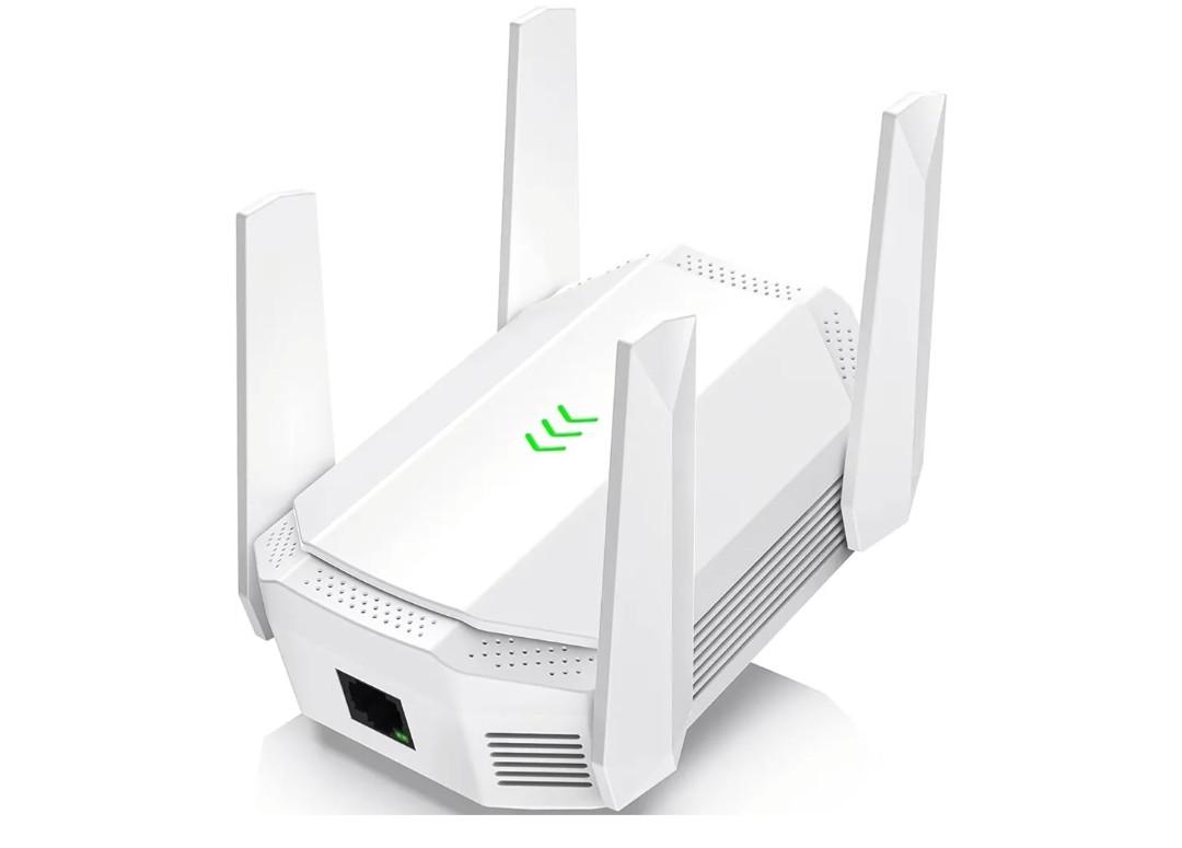 Fastest AX3000 WiFi 6 Extender, Dual Band WiFi Extender Signal Booster, Internet Booster with Gigabit Ethernet Port, Covers Up to 12,000sq.ft and 99 Devices, Faster Speed and Easy Setup, White