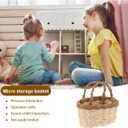 Totority Miniature Woven Basket for Dollhouse Realistic Handheld Prop for Home Decor Crafts and Photography Mini House Supplies Color
