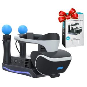 Skywin PSVR Stand for PlayStation VR Headset and Move Controllers  Charging and Display Station, Gift for Christmas, Birthday Gift, Easter Surprise, and Holiday Present Idea for Gamers, Teens & Men