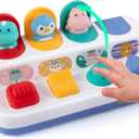 Montessori Cause and Effect Toy 6-12 Months, Baby Push Button Pop Up Animal Toy, Interactive Sensory Toys for Toddlers 1 2 3, Developmental Educational Toy for Boys Girls 9 10 11 Months